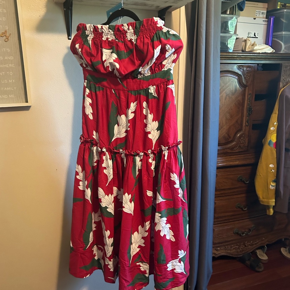 Floral Red Hawaiian Dress